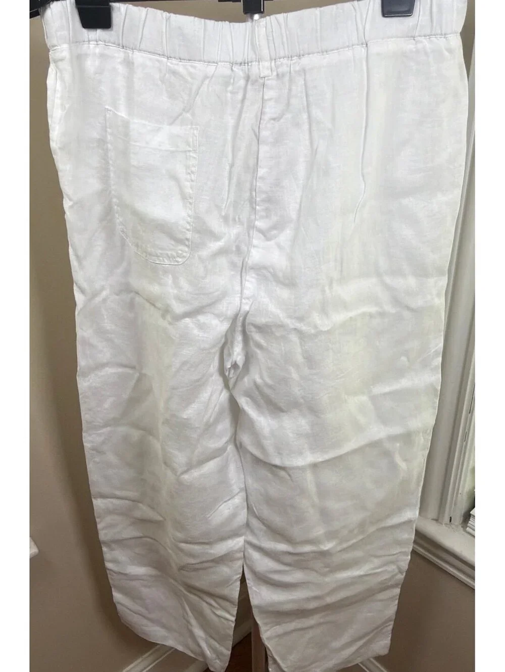 Quince 100% European Linen Tapered Ankle Pants White Size Large NWT